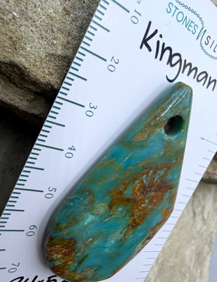 Kingman Turquoise (Arizona) Large Hole Focal Pendant Bead