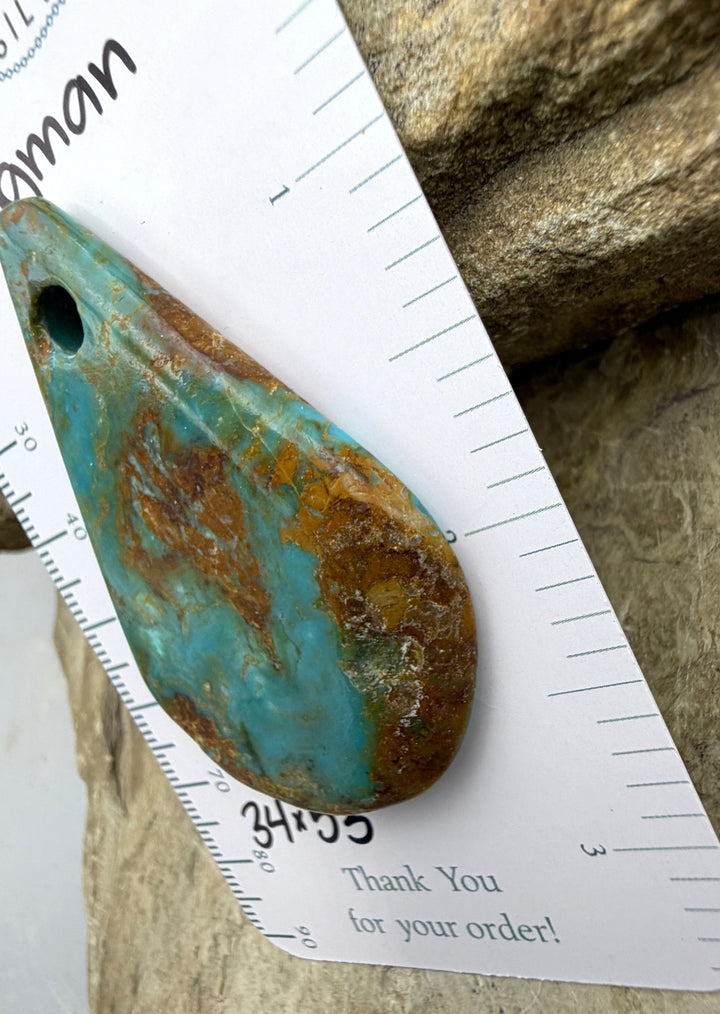 Kingman Turquoise (Arizona) Large Hole Focal Pendant Bead