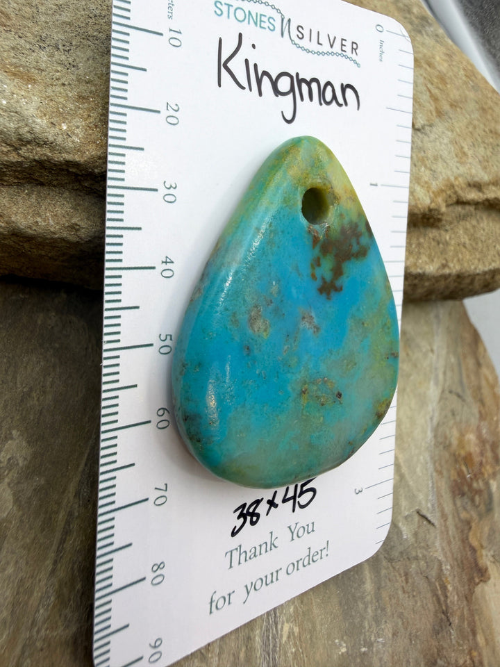Kingman Turquoise (Arizona) (Large Hole) Focal Pendant Bead
