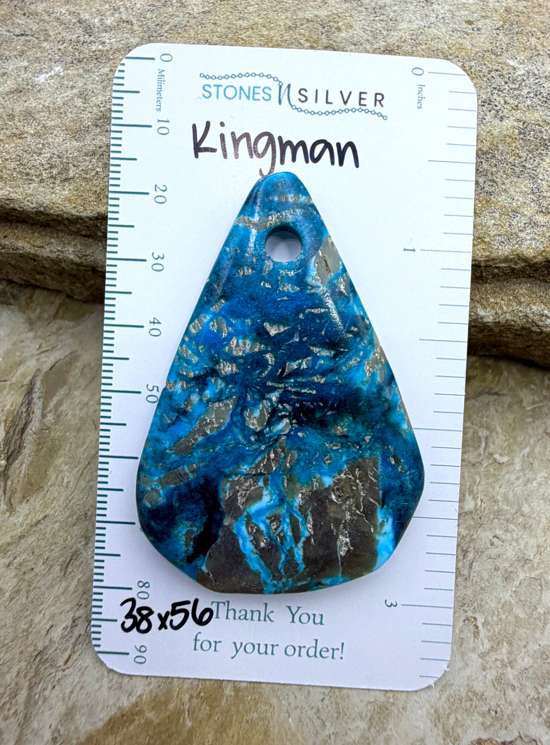 Kingman Turquoise (Arizona) Large Hole Focal Pendant Bead
