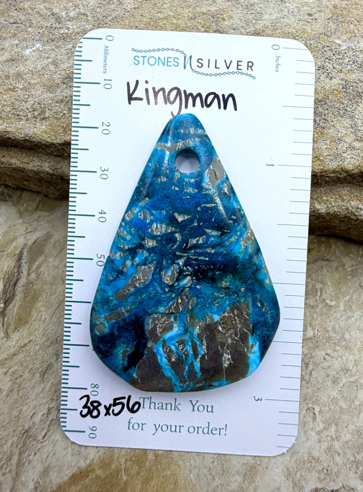 Kingman Turquoise (Arizona) Large Hole Focal Pendant Bead