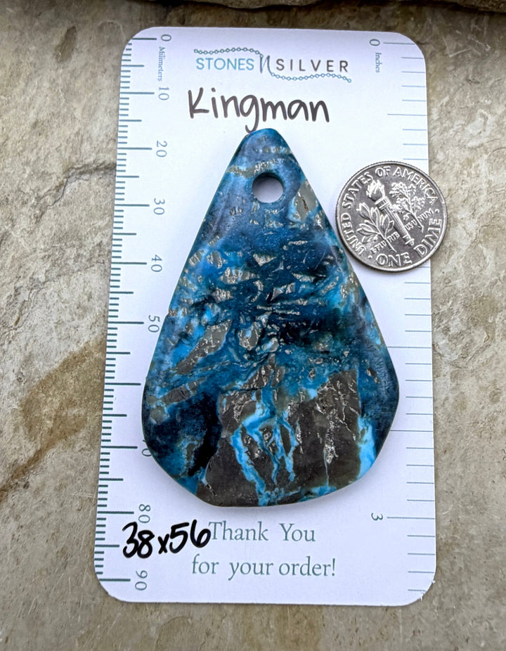 Kingman Turquoise (Arizona) Large Hole Focal Pendant Bead