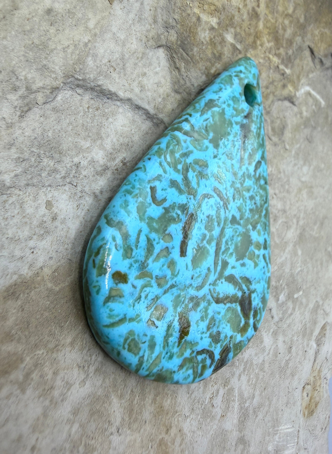 Kingman Turquoise (Arizona) (Large Hole) Focal Pendant Bead