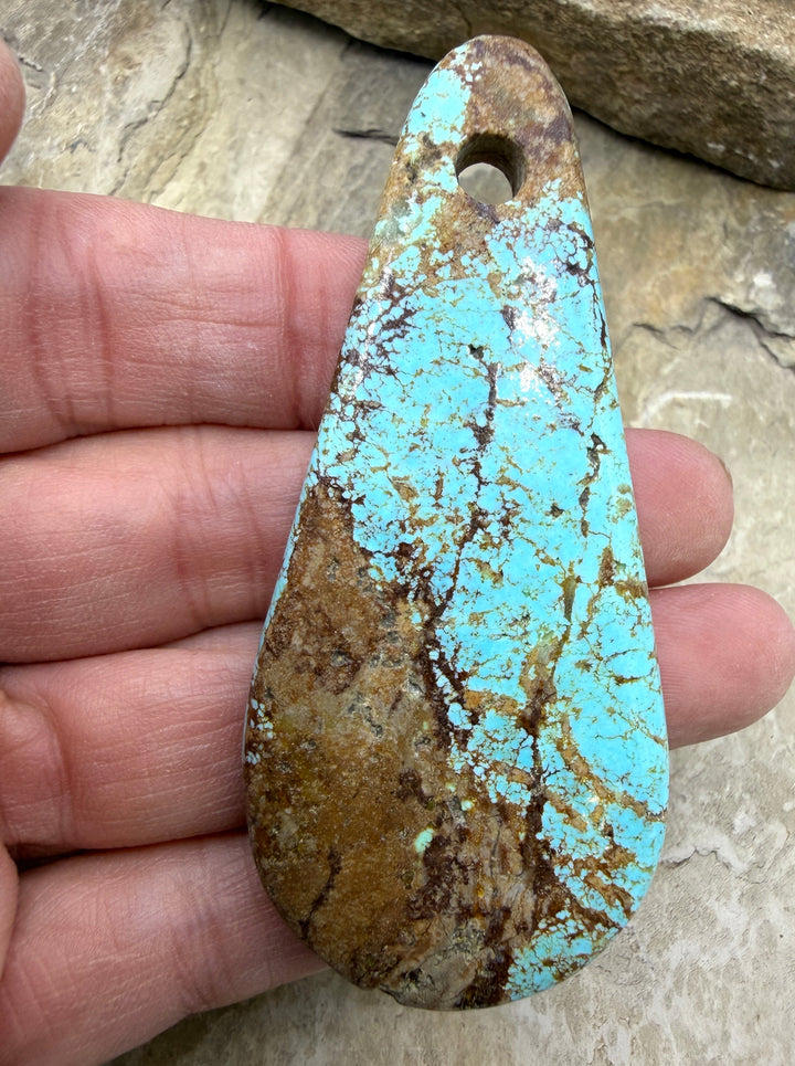Kingman Turquoise (Arizona) (Large Hole) HUGE Focal Pendant