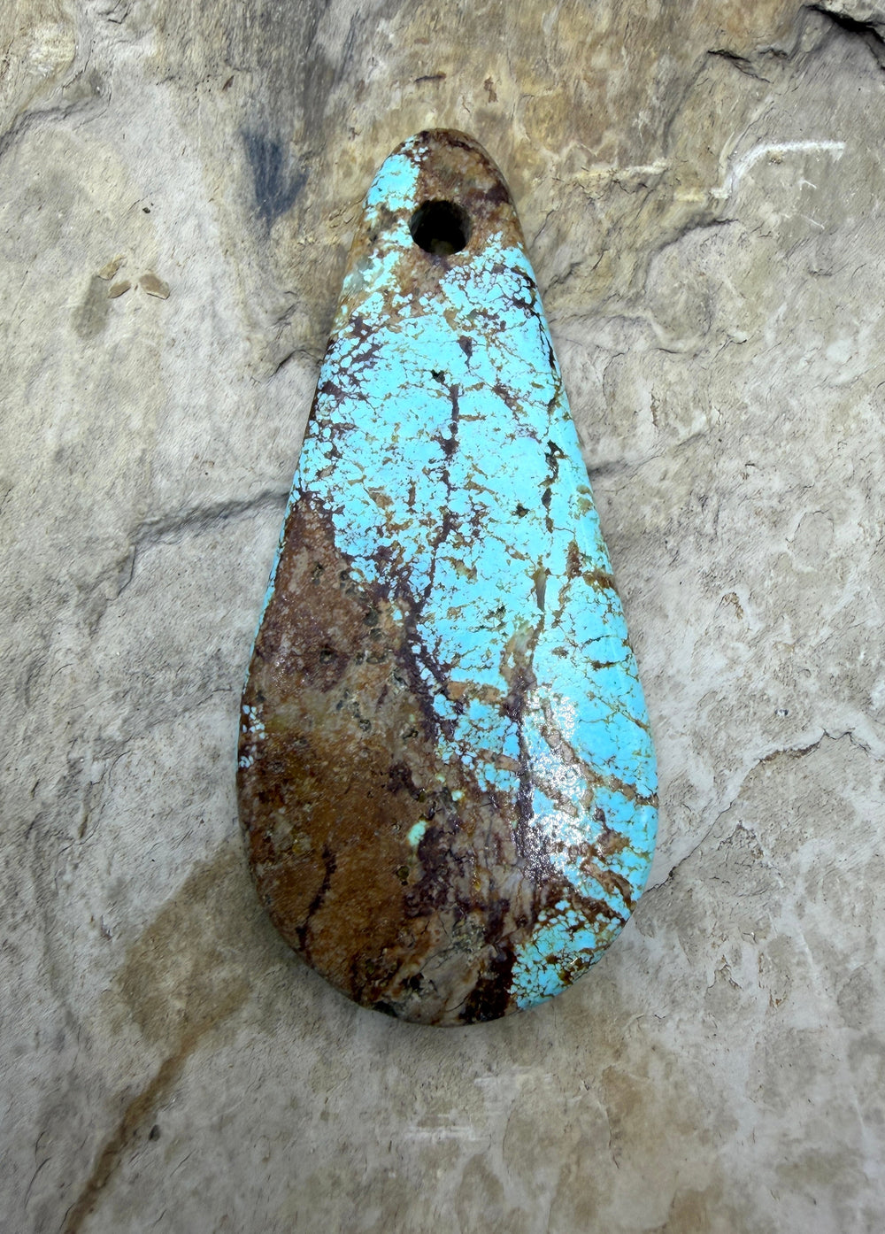 Kingman Turquoise (Arizona) (Large Hole) HUGE Focal Pendant