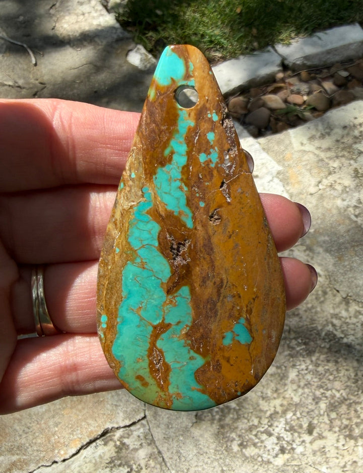 Kingman Turquoise (Arizona) (Large Hole) HUGE Focal Pendant