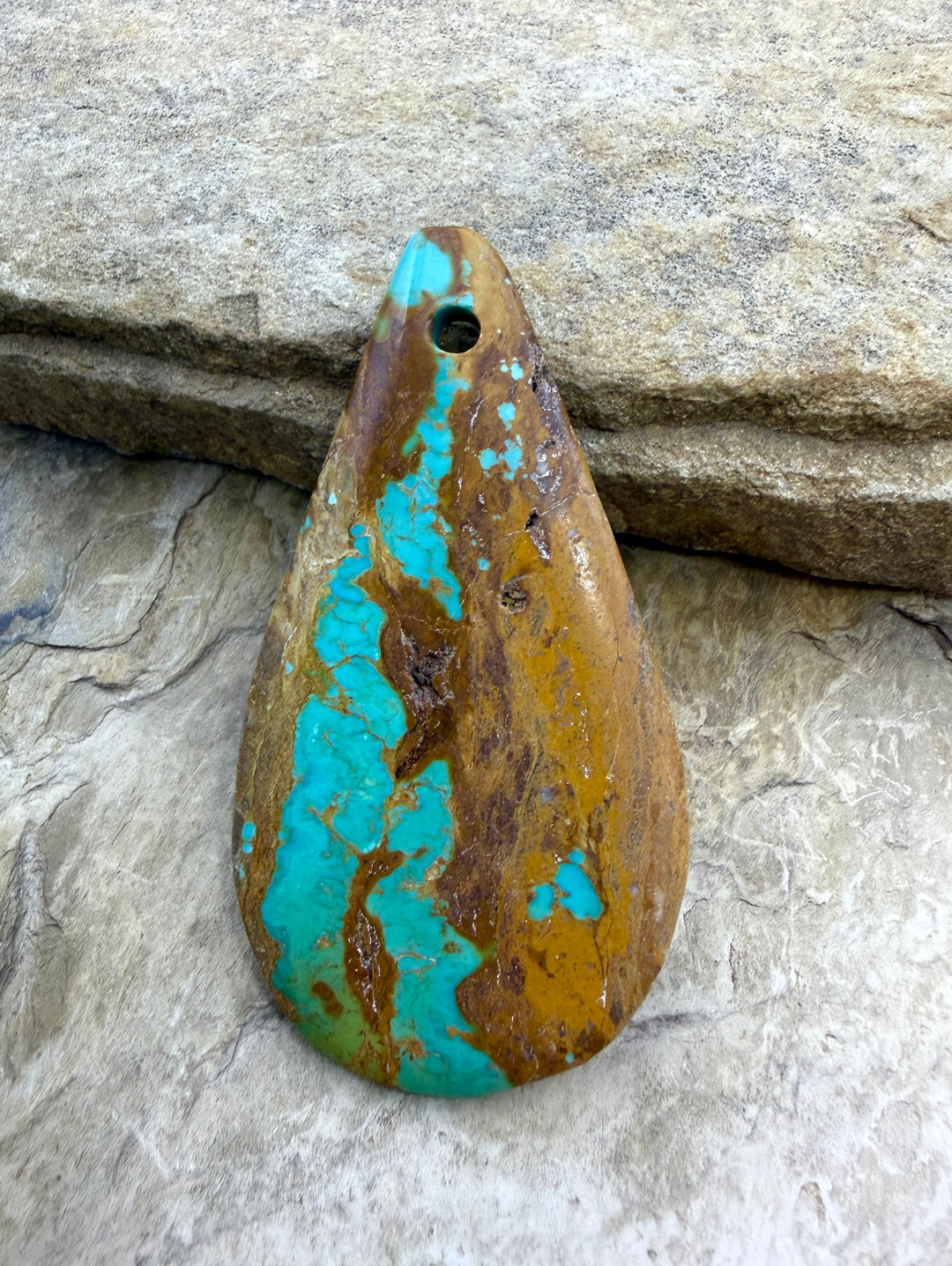 Kingman Turquoise (Arizona) (Large Hole) HUGE Focal Pendant