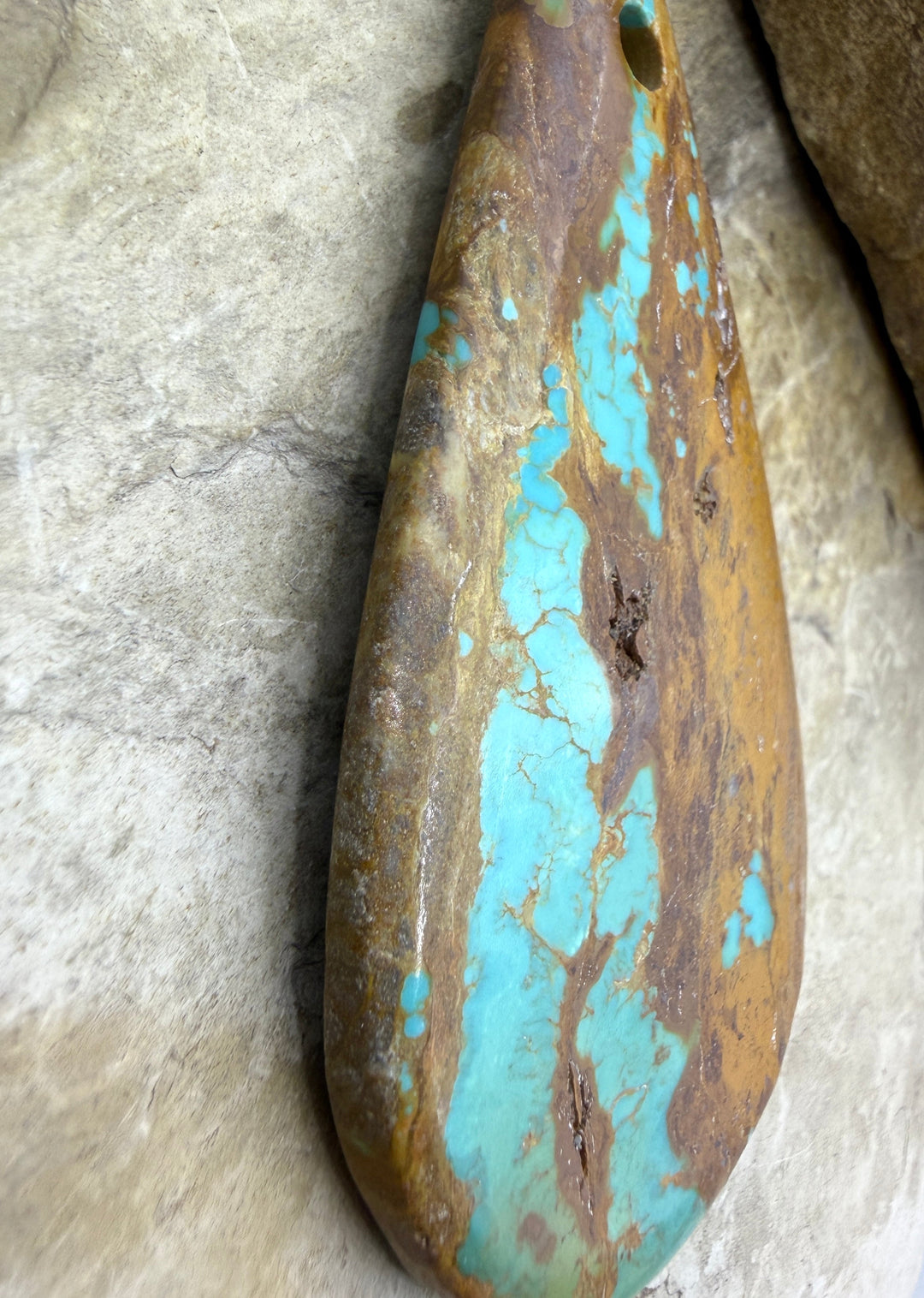 Kingman Turquoise (Arizona) (Large Hole) HUGE Focal Pendant