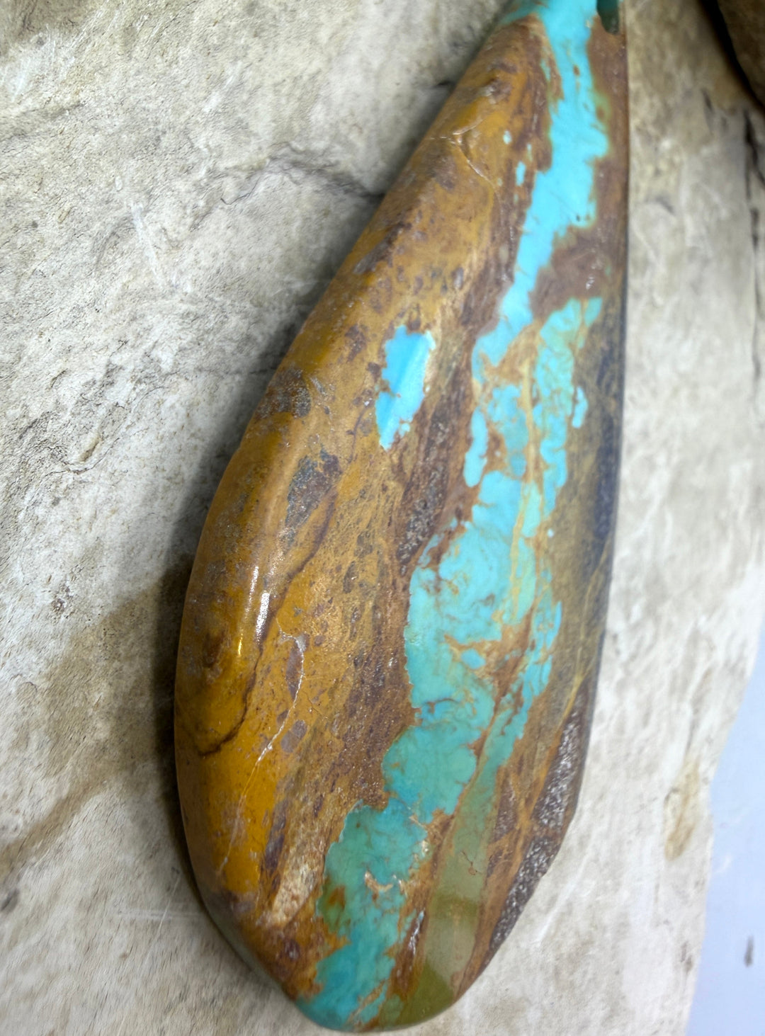 Kingman Turquoise (Arizona) (Large Hole) HUGE Focal Pendant