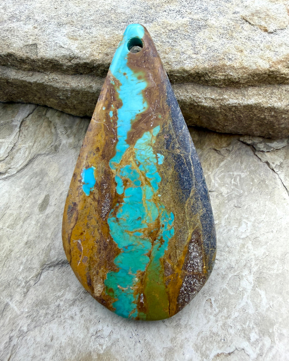Kingman Turquoise (Arizona) (Large Hole) HUGE Focal Pendant