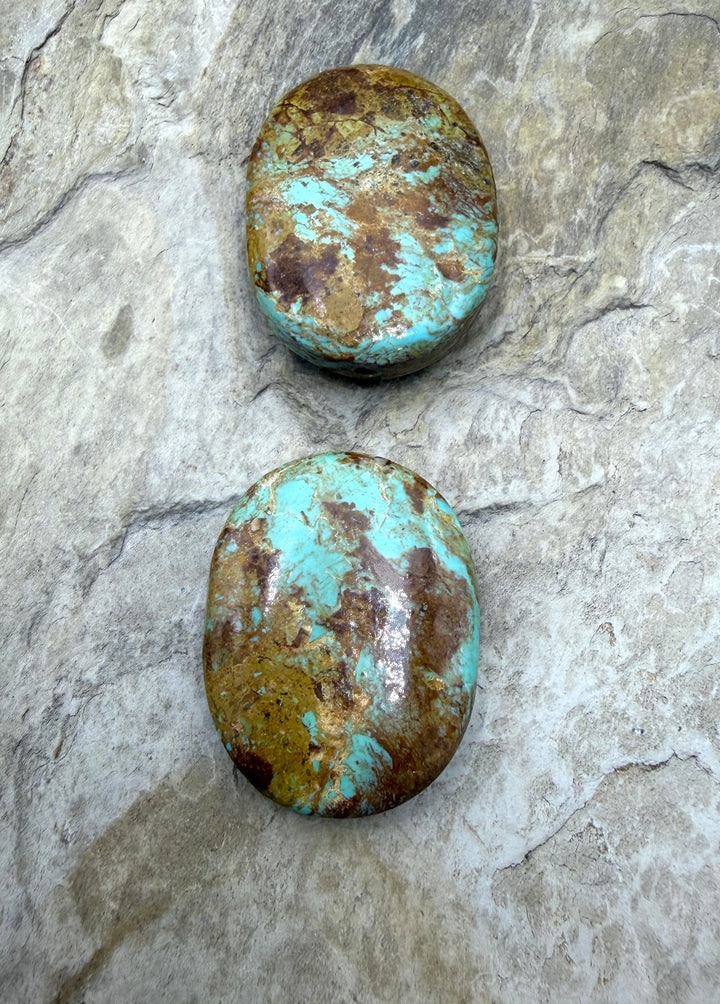 Kingman Turquoise (Arizona) LARGE Oval Beads 28x38mm