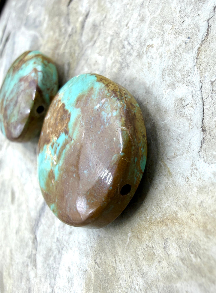 Kingman Turquoise (Arizona) LARGE Oval Beads 28x38mm (Top