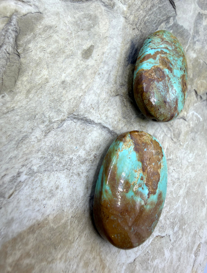 Kingman Turquoise (Arizona) LARGE Oval Beads 28x38mm (Top