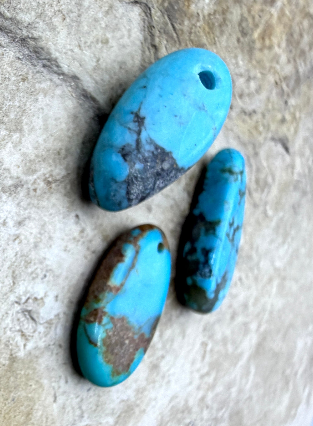 Kingman Turquoise (Arizona) LOT of 3 Focal Pendant