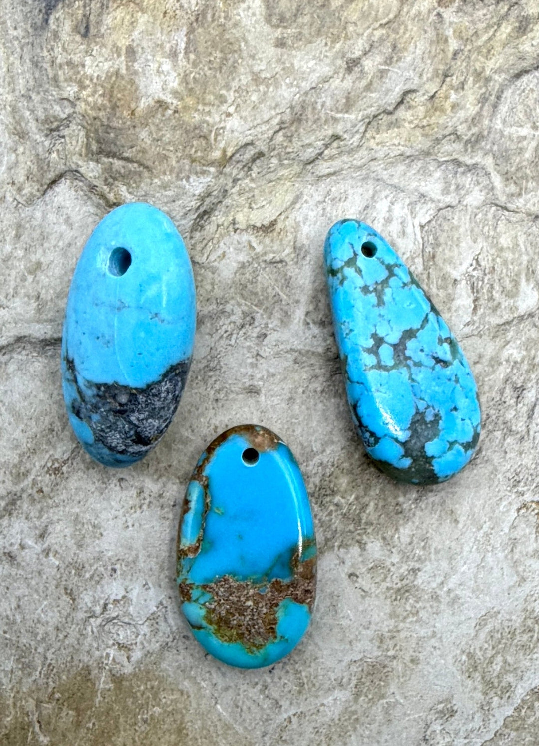Kingman Turquoise (Arizona) LOT of 3 Focal Pendant