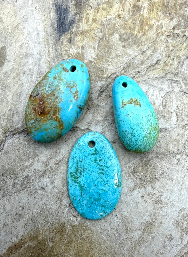 Kingman Turquoise (Arizona) LOT of 3 Focal Pendant