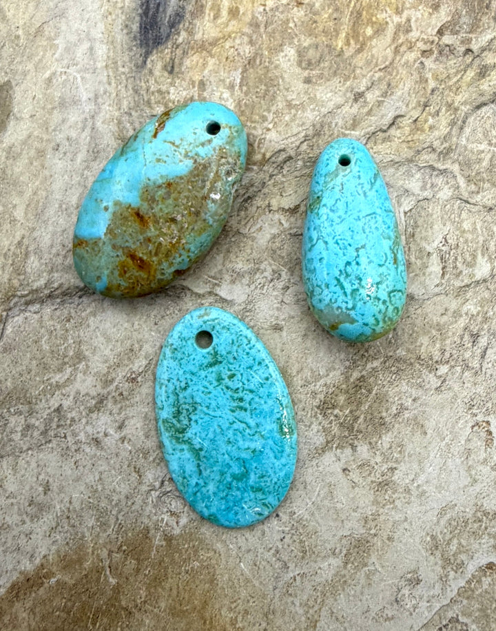 Kingman Turquoise (Arizona) LOT of 3 Focal Pendant