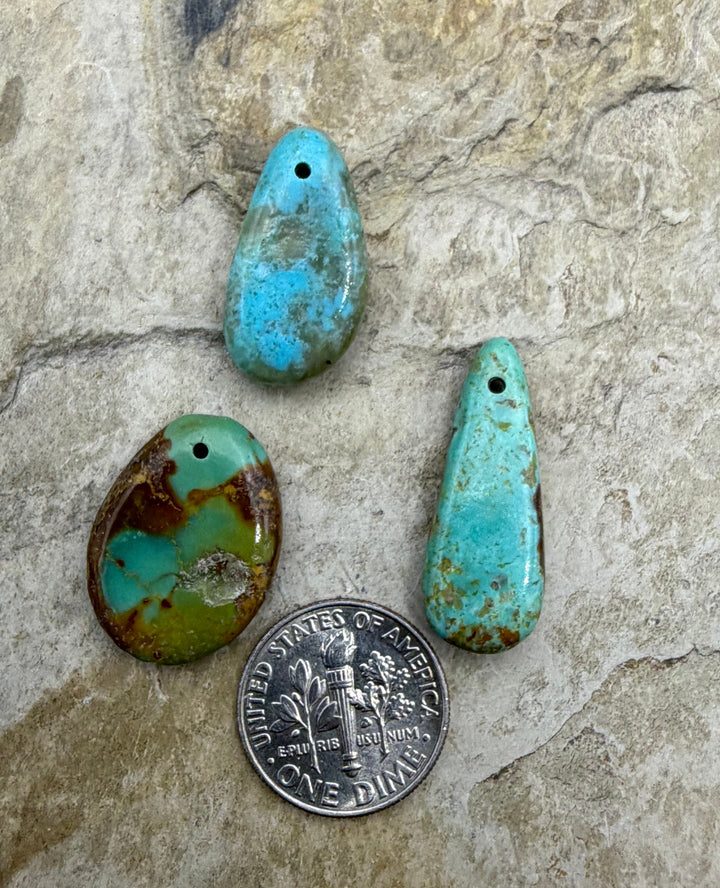Kingman Turquoise (Arizona) LOT of 3 Focal Pendant