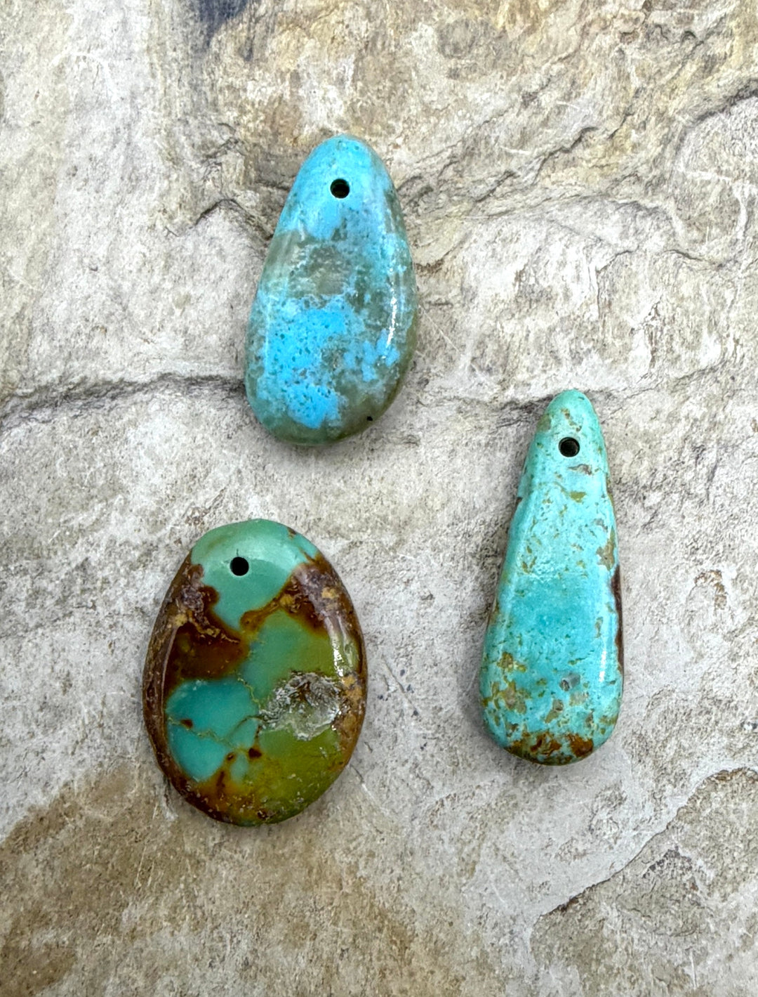 Kingman Turquoise (Arizona) LOT of 3 Focal Pendant