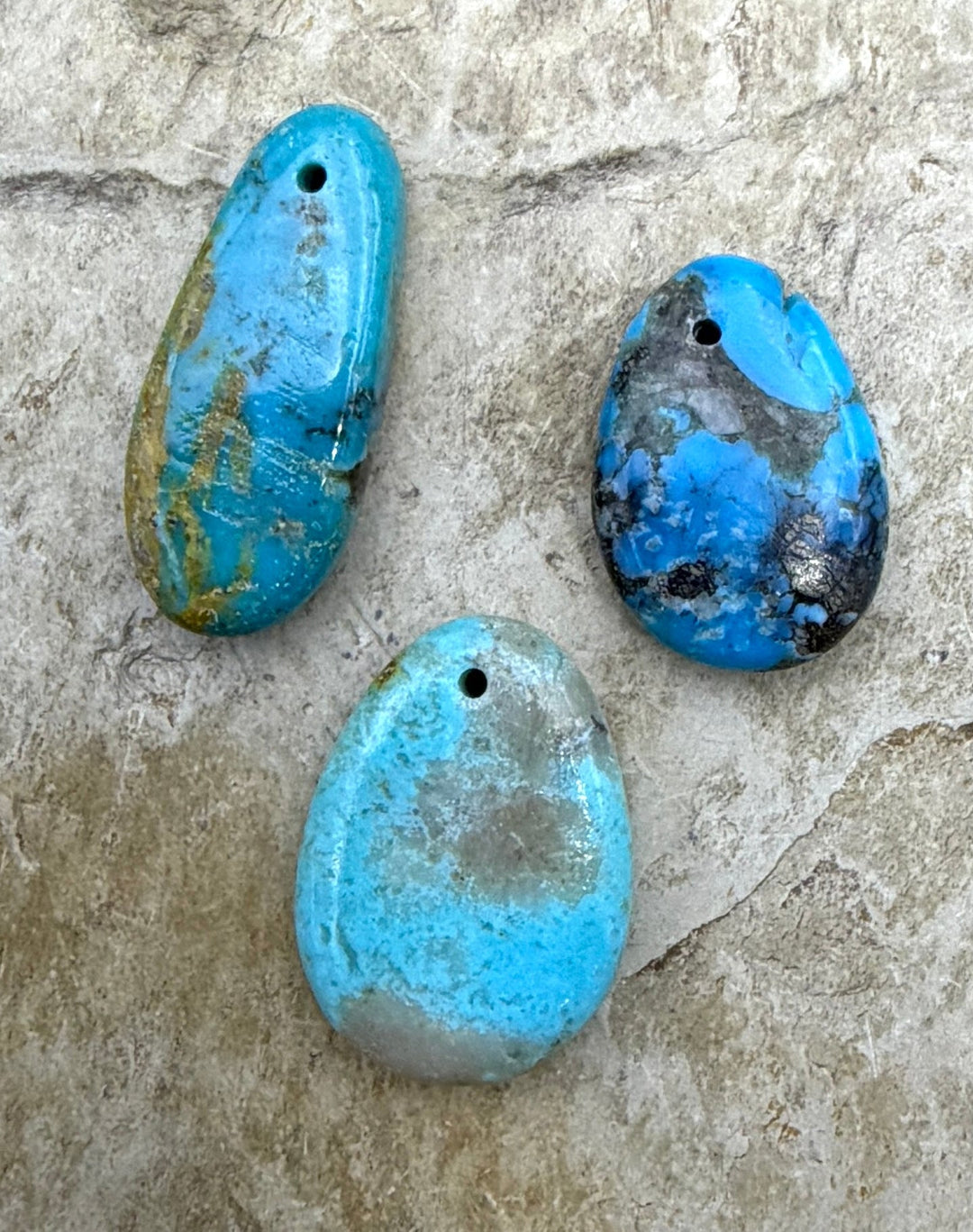 Kingman Turquoise (Arizona) LOT of 3 Focal Pendant