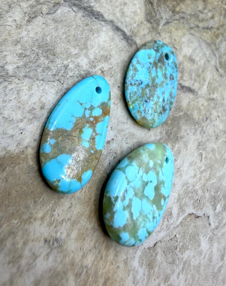 Kingman Turquoise (Arizona) LOT of 3 Small Focal Pendant