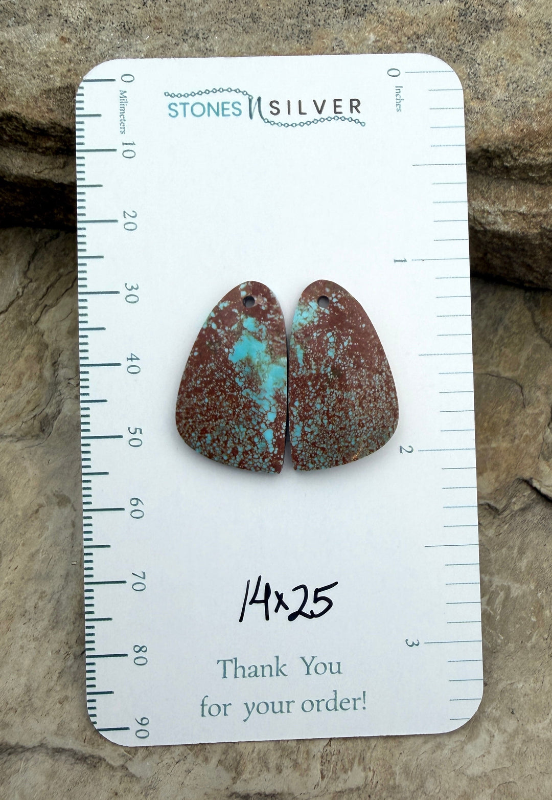 Kingman Turquoise (Arizona) Matching Earring Slab Bead Pair