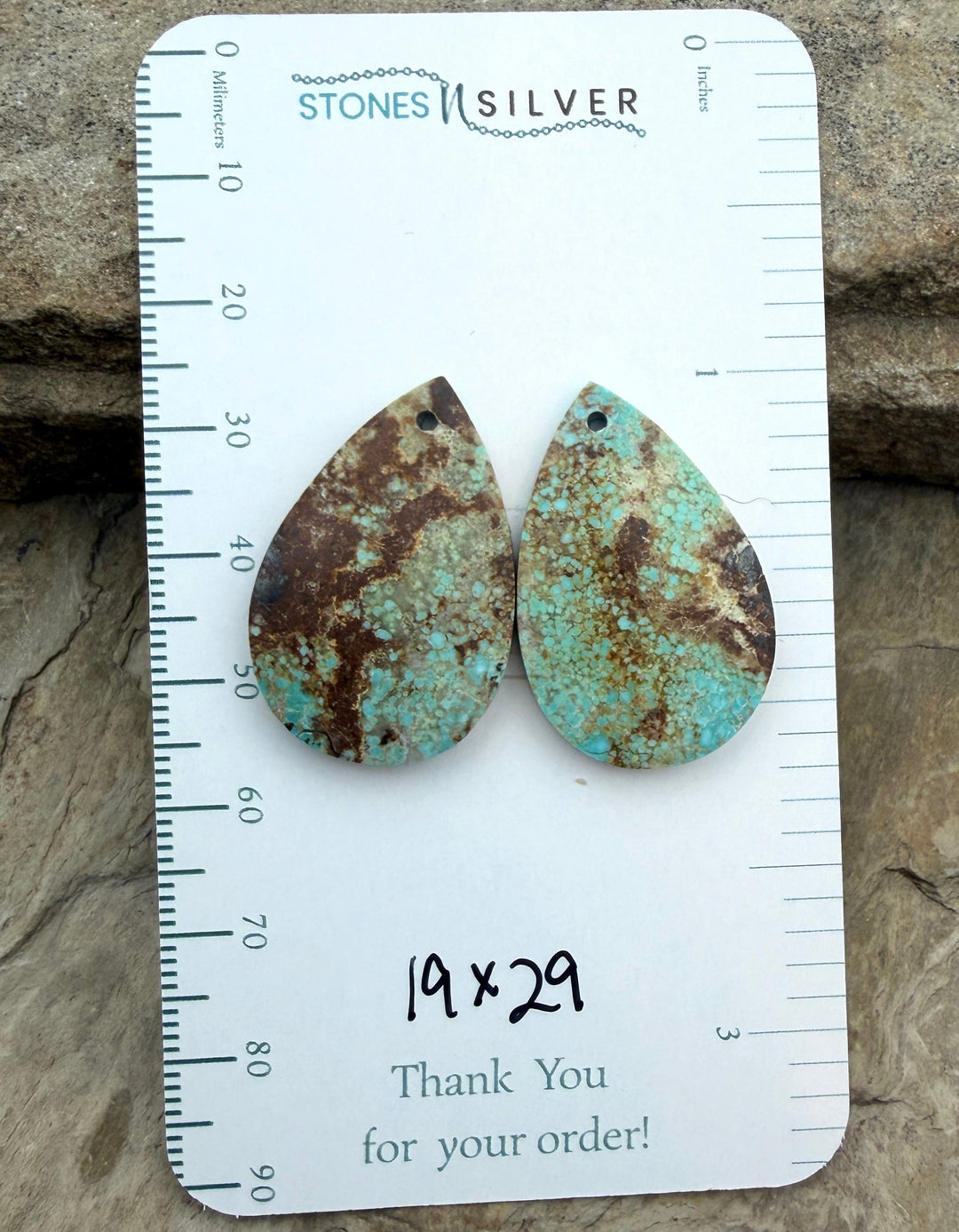 Kingman Turquoise (Arizona) Matching Earring Slab Bead Pair