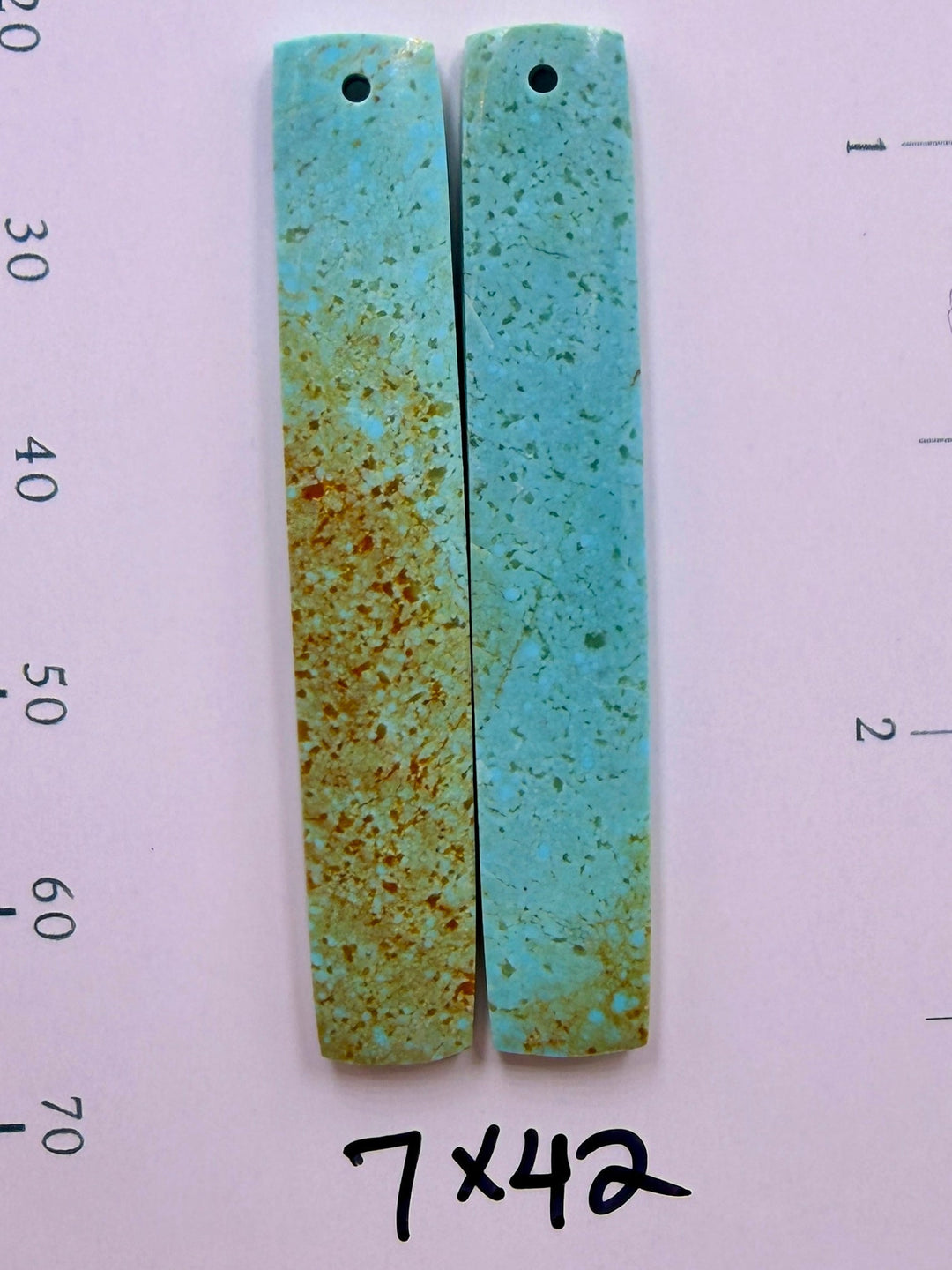 Kingman Turquoise (Arizona) Matching Earring Slab Bead Pair