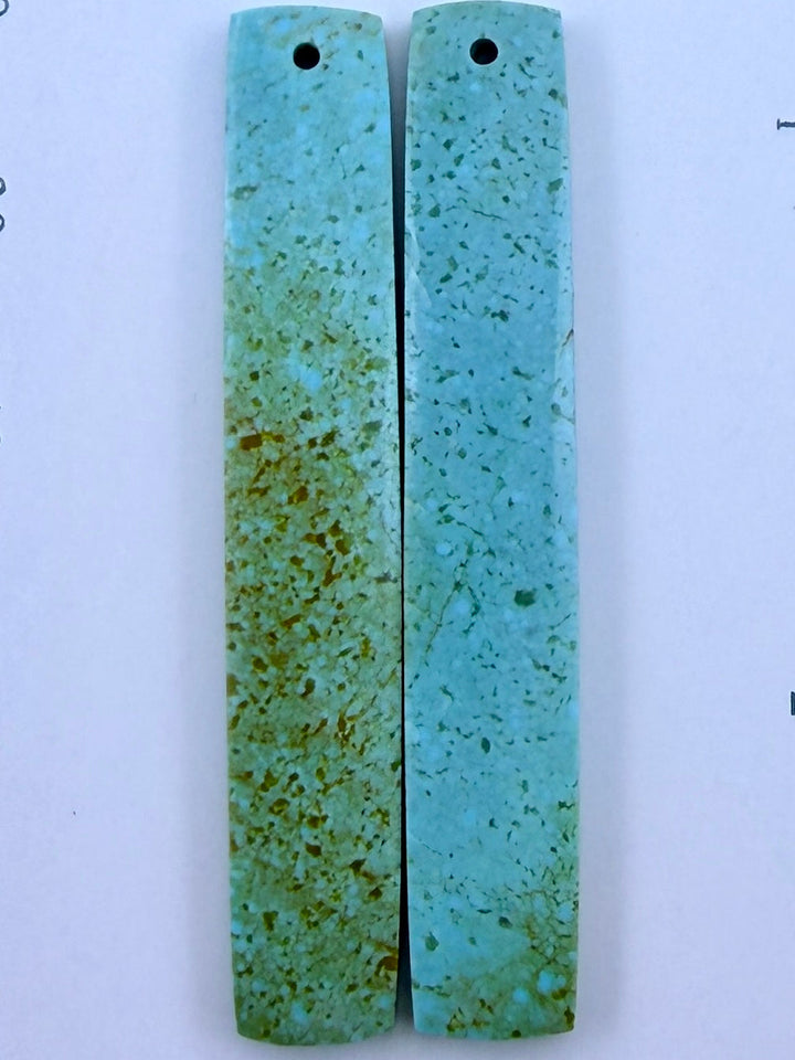 Kingman Turquoise (Arizona) Matching Earring Slab Bead Pair