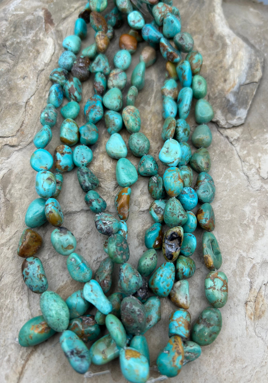 Kingman Turquoise (Arizona) Rounded Nugget Beads 10-17mm 8