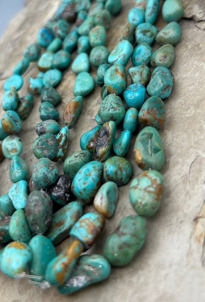 Kingman Turquoise (Arizona) Rounded Nugget Beads 10-17mm 8