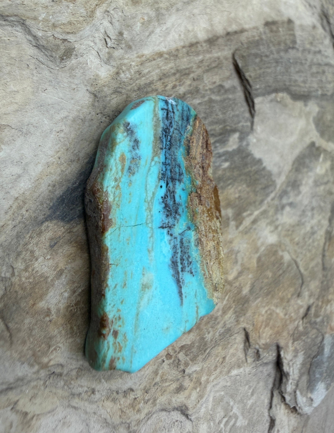 Kingman Turquoise (Arizona) Slab Bead 24x38x5mm - Turquoise