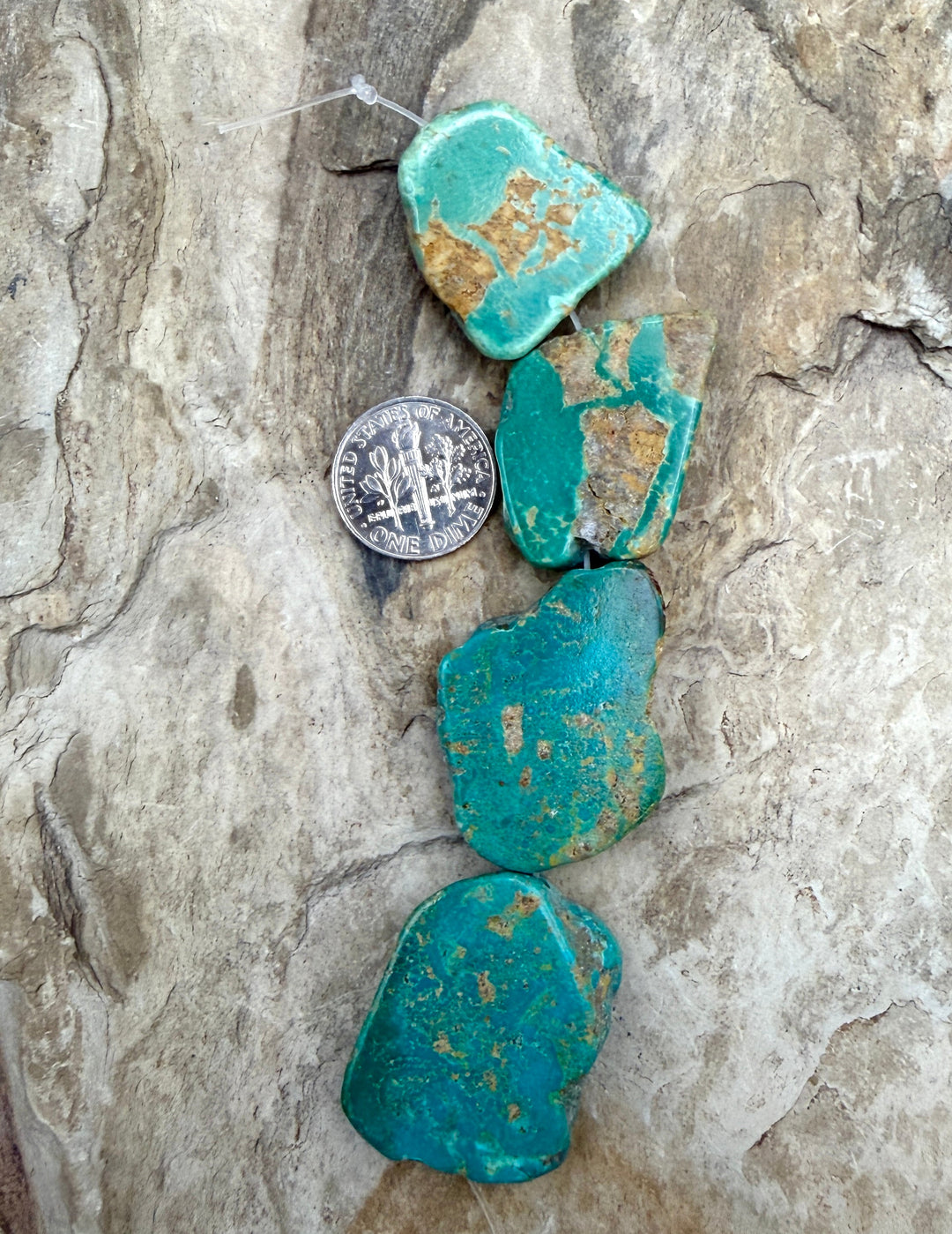 Kingman Turquoise (Arizona) Slab Beads (Large