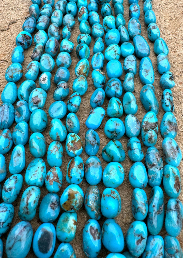 Kingman Turquoise (AZ) 10-20mm Nuggets Strands 16 Inch