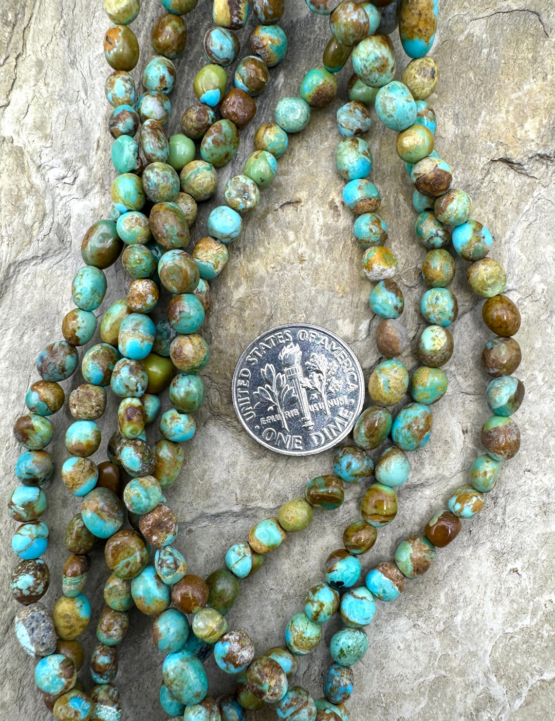 Kingman Turquoise (AZ) 4-5mm Rounded Nugget Beads One 8