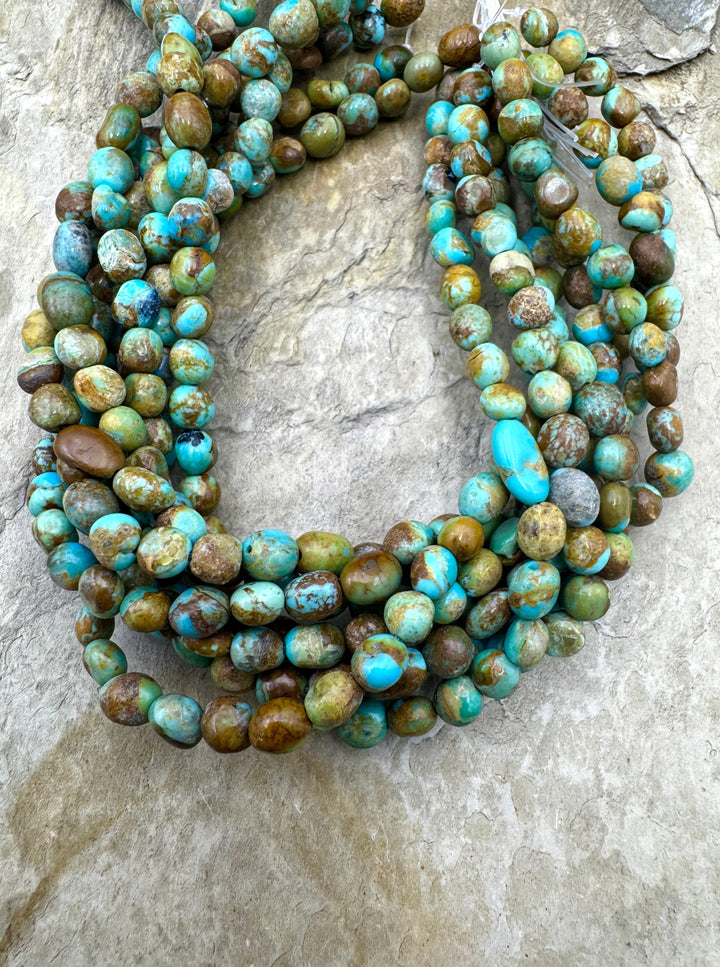 Kingman Turquoise (AZ) 4-5mm Rounded Nugget Beads One 8