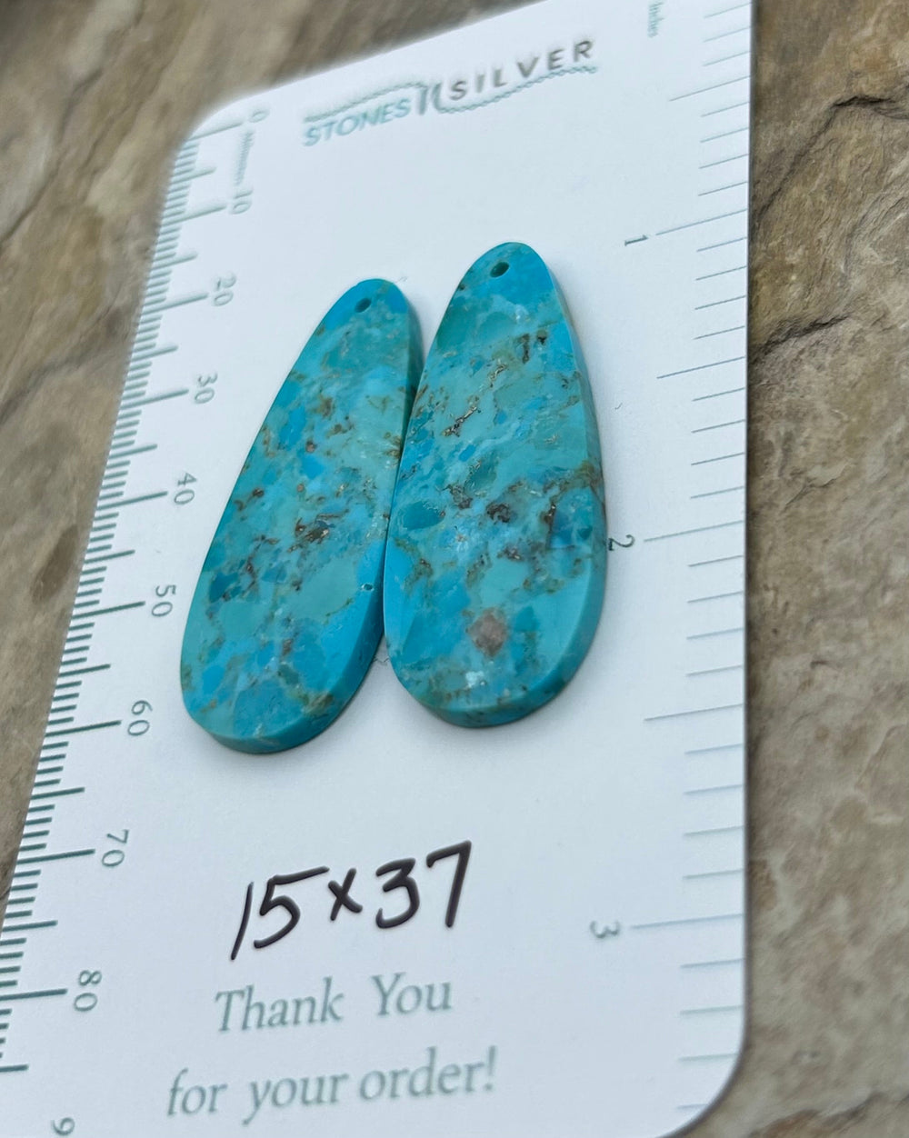 Kingman Turquoise Composite (Arizona) Earring Slab Bead