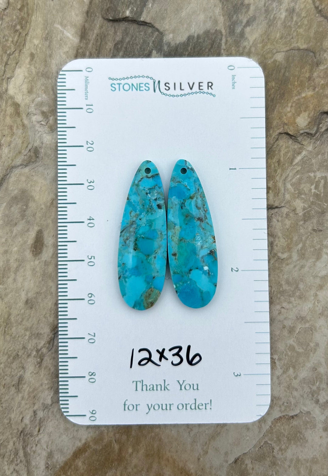 Kingman Turquoise Composite Block Matching Earring Slab
