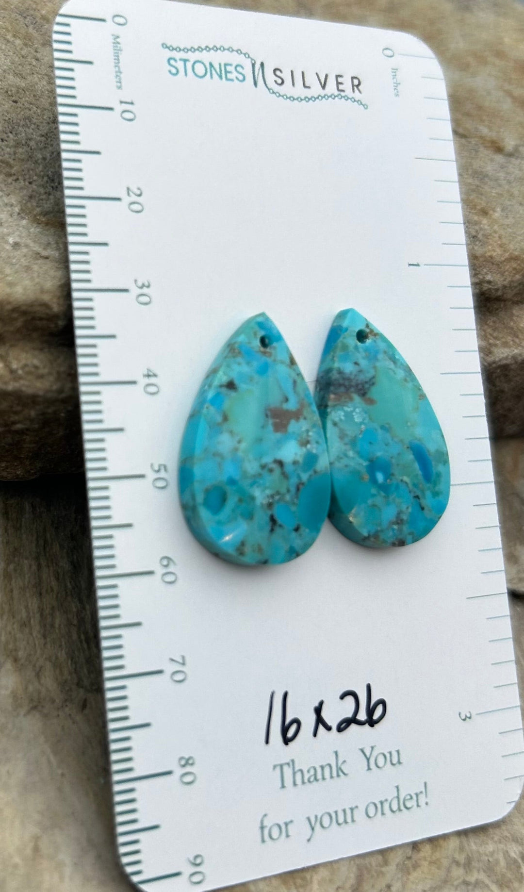 Kingman Turquoise Composite Block Matching Earring Slab