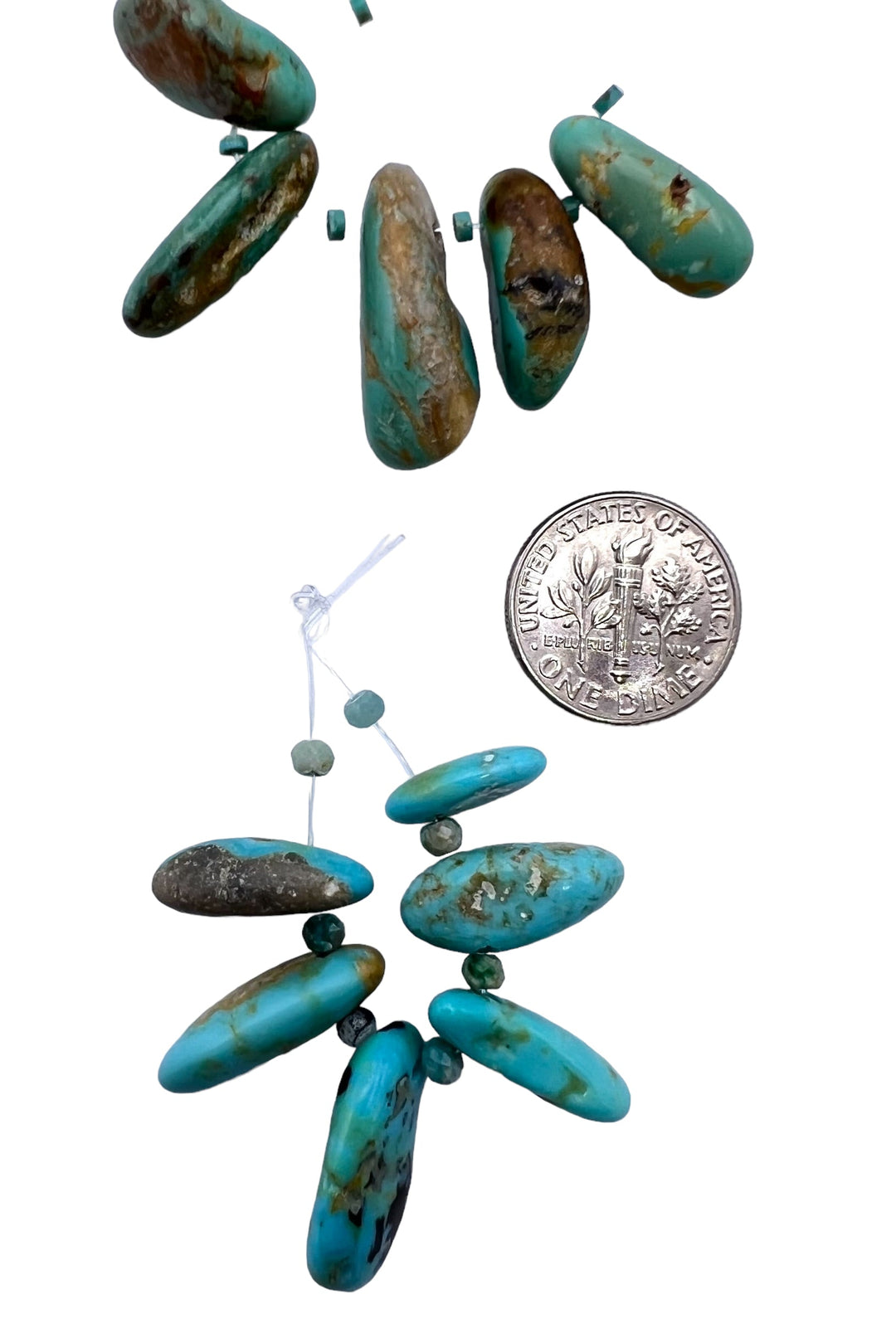Kingman Turquoise Graduated Long Beads 5-6 bead sets (one