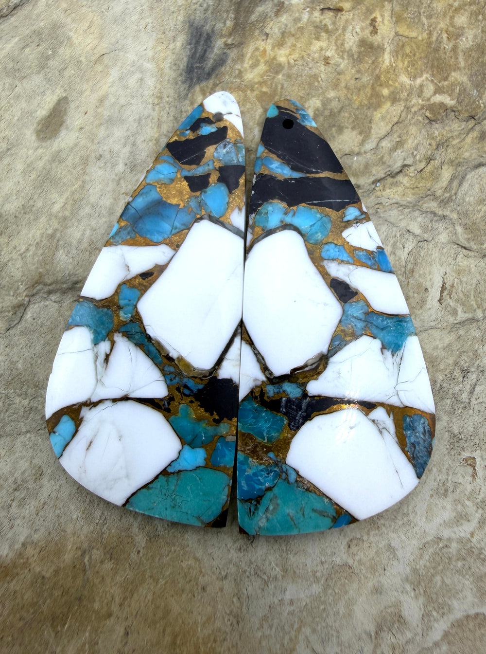 Kingman Turquoise White Buffalo and Bronze Composite BIG