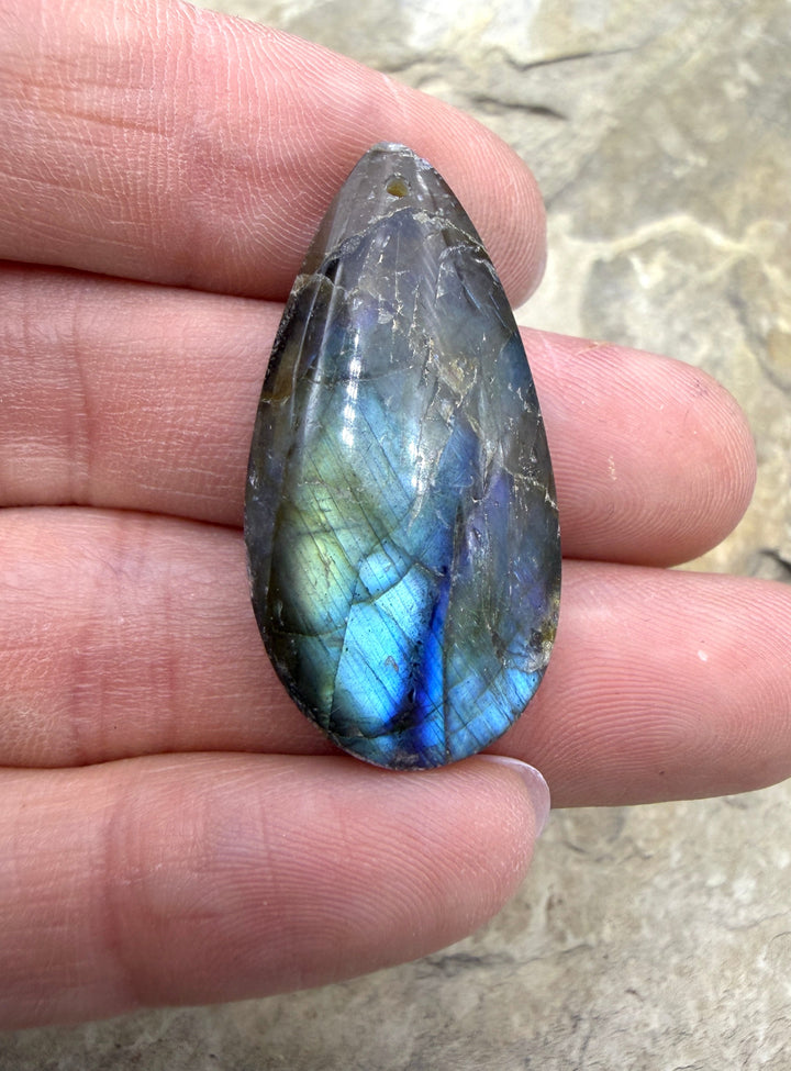 Labradorite Focal Pendant Bead 17x35mm - Labradorite