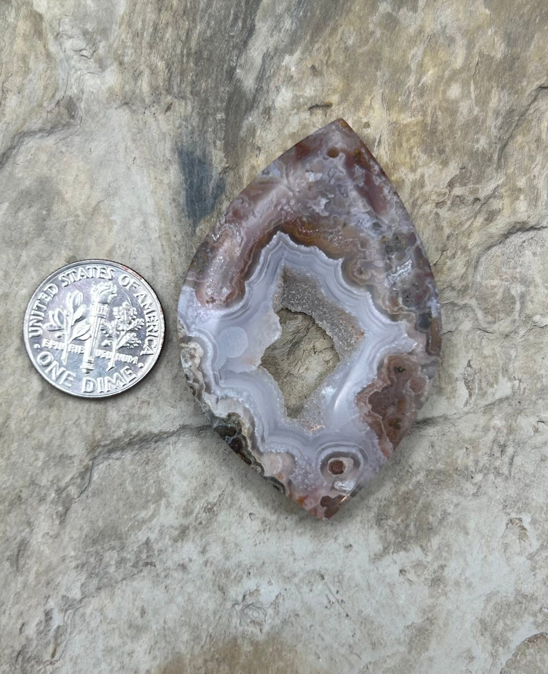 Laguna Lace Agate (Mexico) Focal Bead Pendant 33x50mm