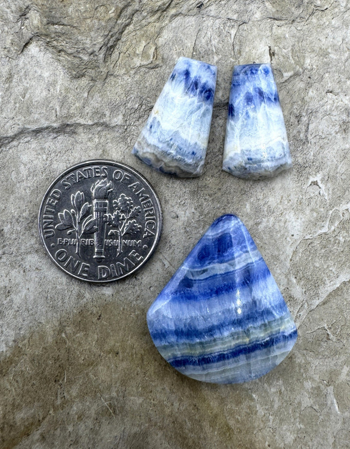 Lapis Lace Onyx/Sheelite (Turkey) Freeform Cabochons 3