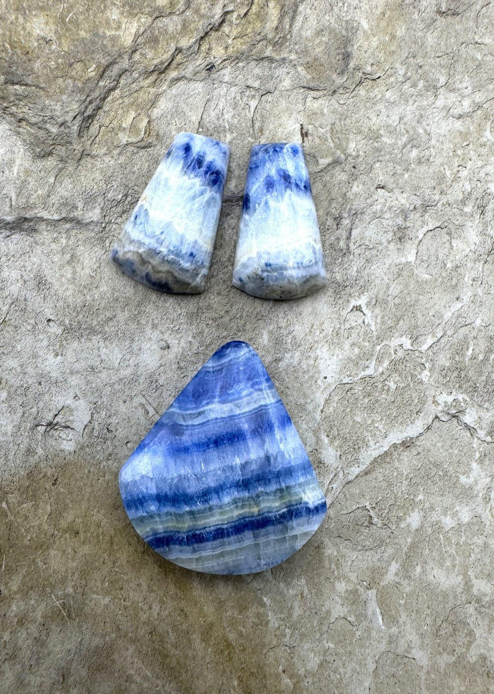Lapis Lace Onyx/Sheelite (Turkey) Freeform Cabochons 3