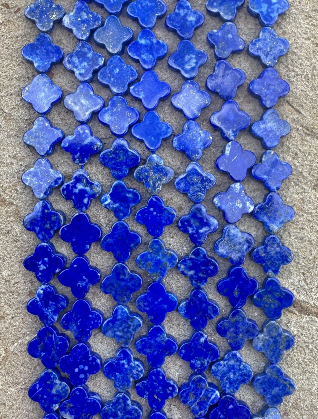 Lapis Lazuli 10mm Rounded Cross Beads 16 inch Strand