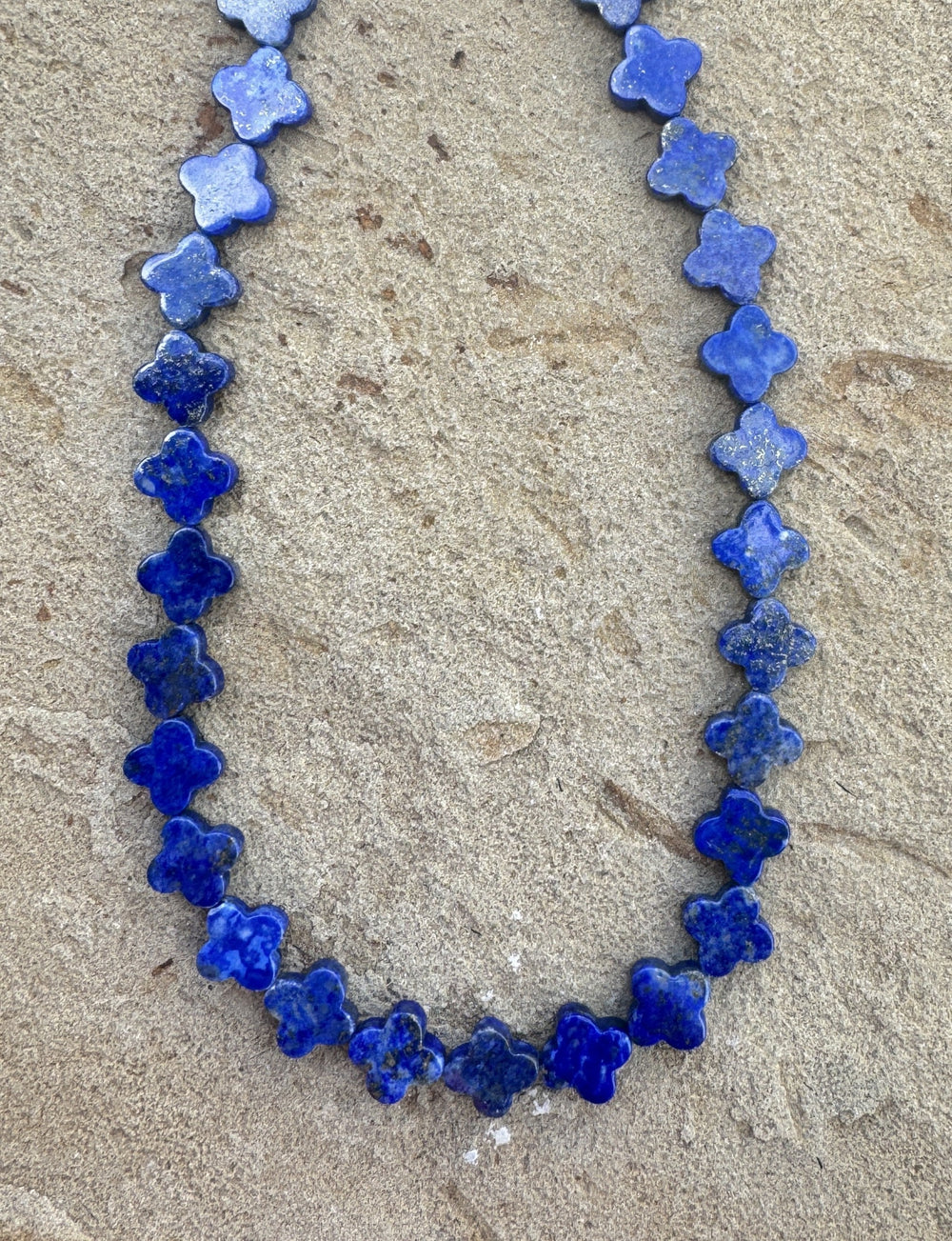 Lapis Lazuli 10mm Rounded Cross Beads 16 inch Strand