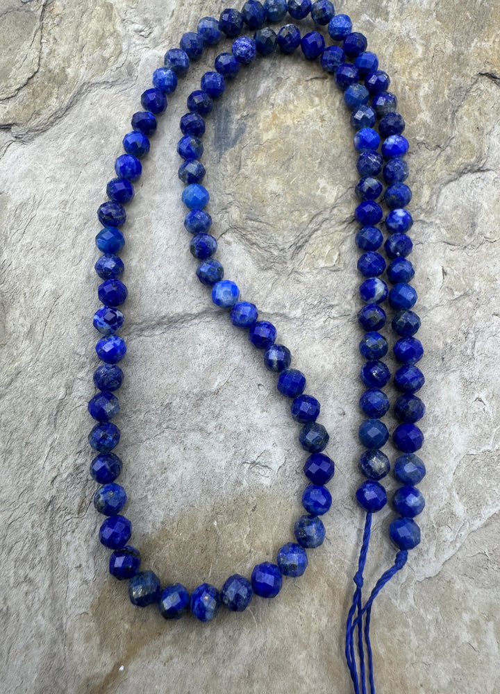 Lapis Lazuli 4mm Faceted Round Beads 16 inch Strand - Lapis