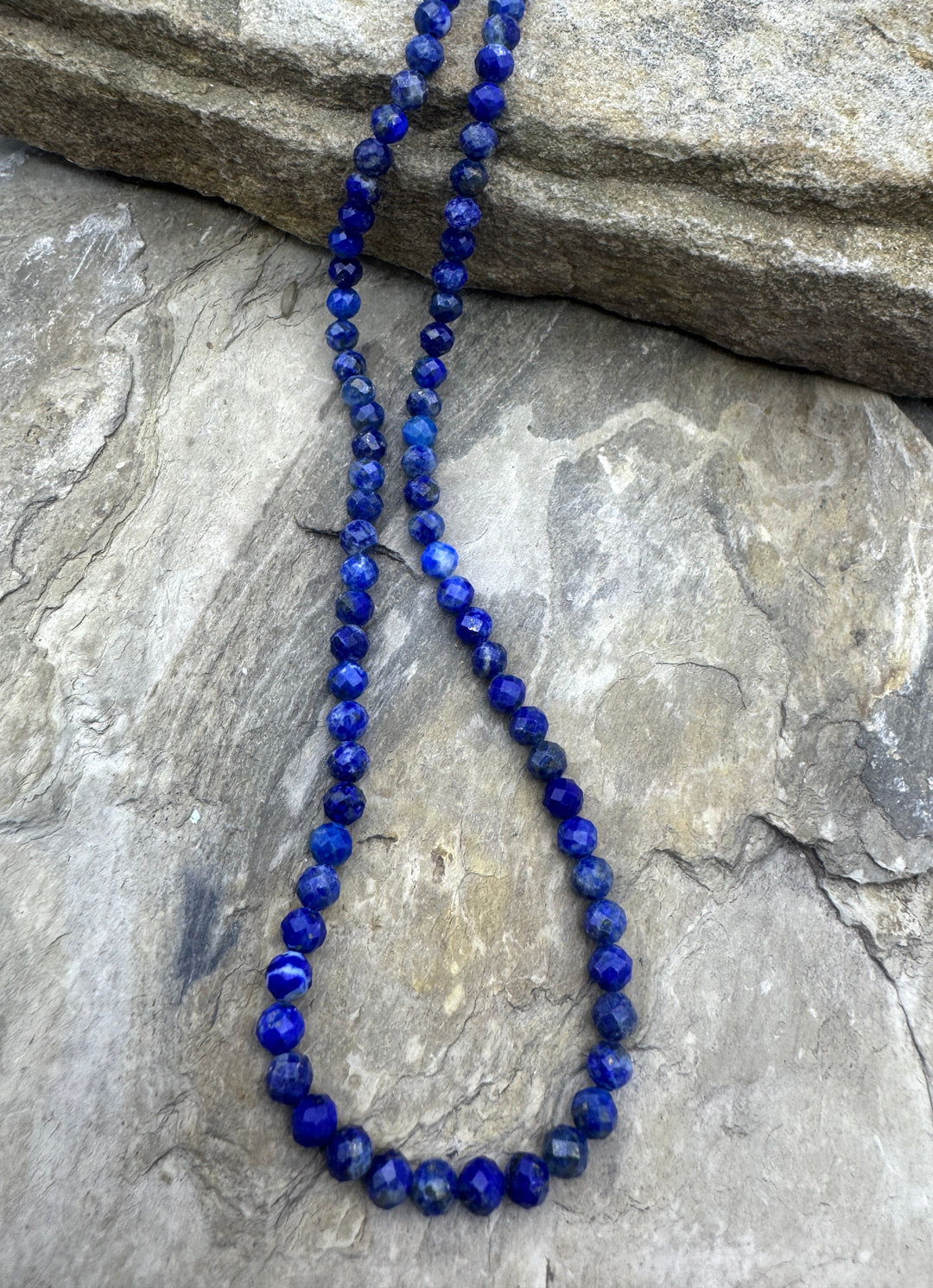 Lapis Lazuli 4mm Faceted Round Beads 16 inch Strand - Lapis