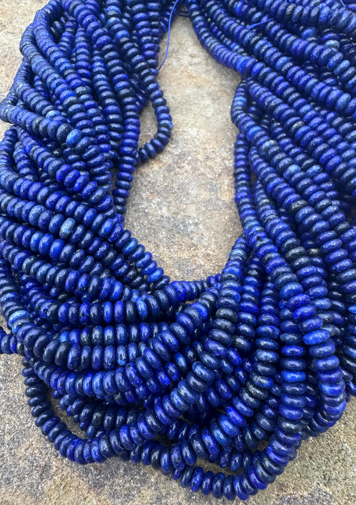 Lapis Lazuli 4mm Rondelle 15.5 Inch Strand - Lapis Lazuli